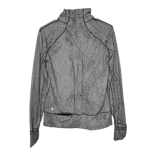 Lululemon Rush Hour 1/2 Zip Luon Spray Jacquard White Black Pullover size 8 Run - Picture 7 of 10